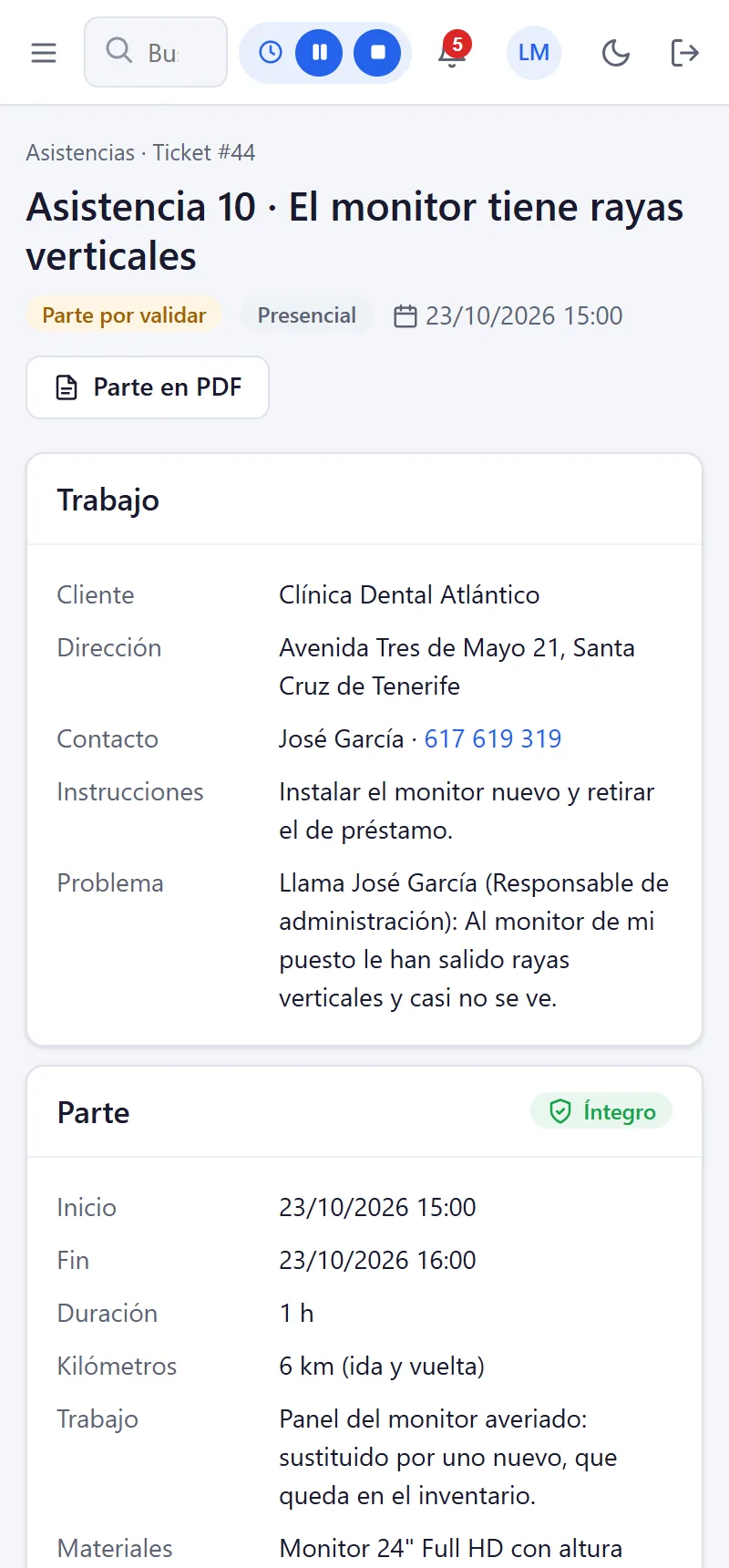 El parte, donde esté